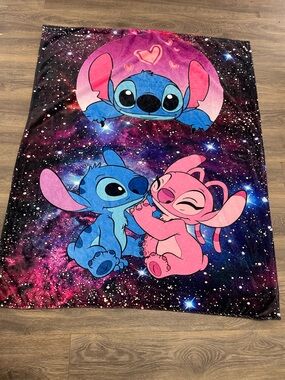 LILO & stitch Love Blanket His Hers gift Valentines snuggle couple throw soft